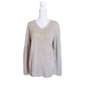 Peruvian Connection V-Neck Cotton Sweater